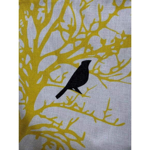 Eupho Pillow Covers Canvas Bird & Tree Branches Yellow/Cream Set Of 3 Sofa Home - Picture 4 of 16